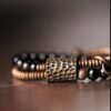 Obsidian Copper Bracelet for Protection & Energy Flow