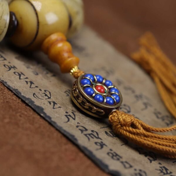 Tibetan Yak Bone Mala Bracelet for Grounding & Spiritual Connection