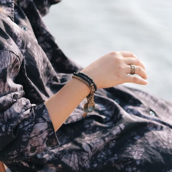 bracelet 3 Volcanic Stone Antique Copper Bracelet for Energy Cleansing