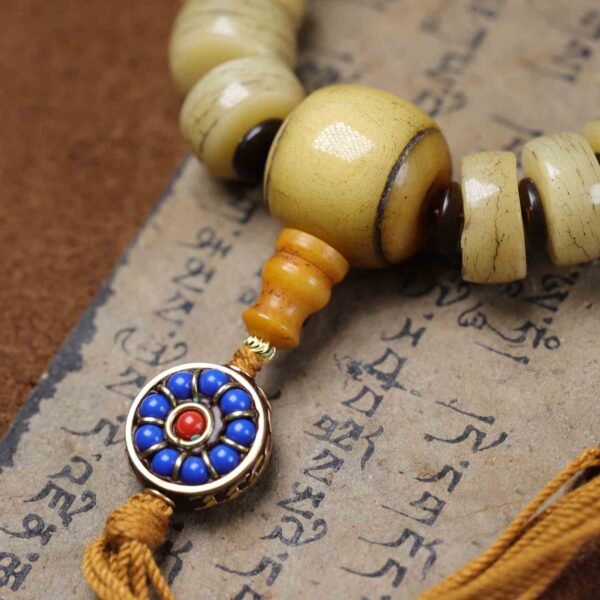 Tibetan Yak Bone Mala Bracelet for Grounding & Spiritual Connection