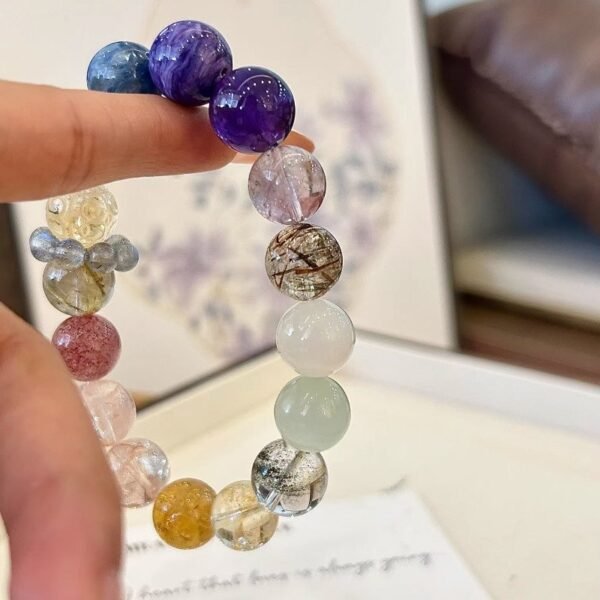 chariote 7 bracelet Charoite, Super 7, Strawberry Quartz Bracelet for Transformation, Abundance & Love