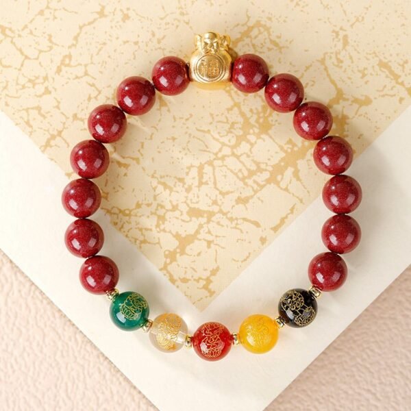 Cinnabar Five God of Wealth Bracelet for Wealth & Protection