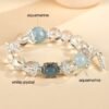Clear Quartz Aquamarine Bow Bracelet for Clarity & Calm