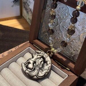 fox obsidian pendant 4 Moon Fox Spirit Necklace - Silver Sheen Obsidian for Protection & Intuition