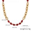 Garnet Titanium Steel Gold Plated Necklace for Protection