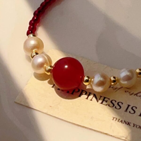 Garnet Red Agate Necklace for Protection & Strength