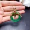 Green Chalcedony Peace Buckle Pendant for Emotional Healing & Protection