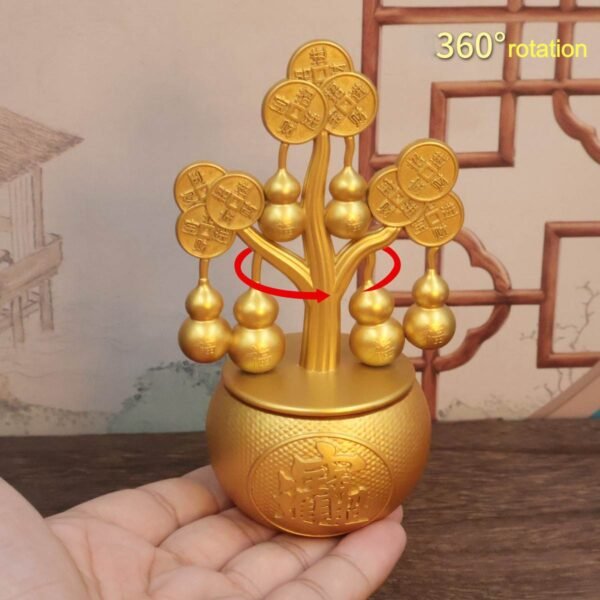 hulu decor 1 Wealth Hulu Gourd Sculpture with "Bafang Lai Cai" Engraving