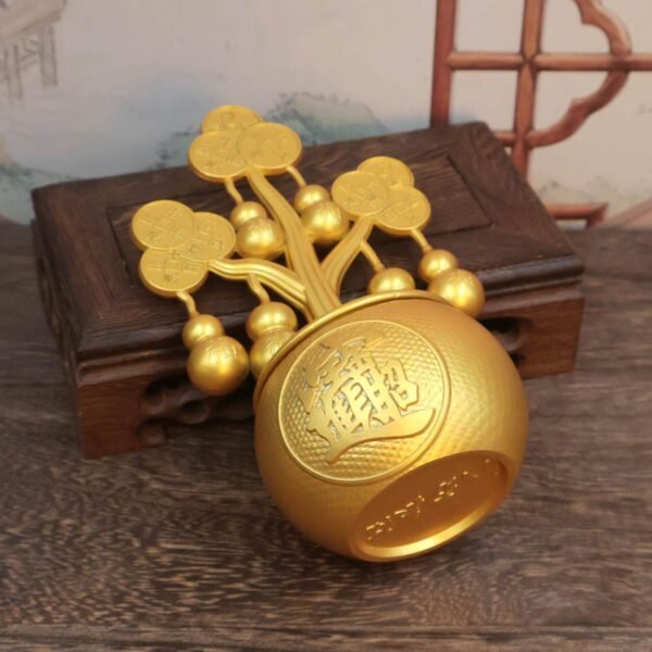 hulu decor 2 Wealth Hulu Gourd Sculpture with "Bafang Lai Cai" Engraving