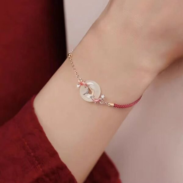 Koi Fish Peace Buckle Red String Bracelet for Abundance & Safe Fortune
