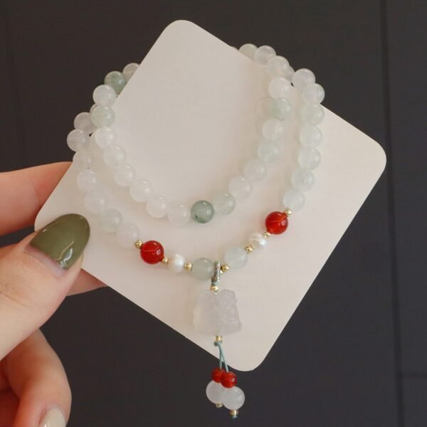 Chalcedony Awakening Lion Bracelet for Protection & Good Fortune