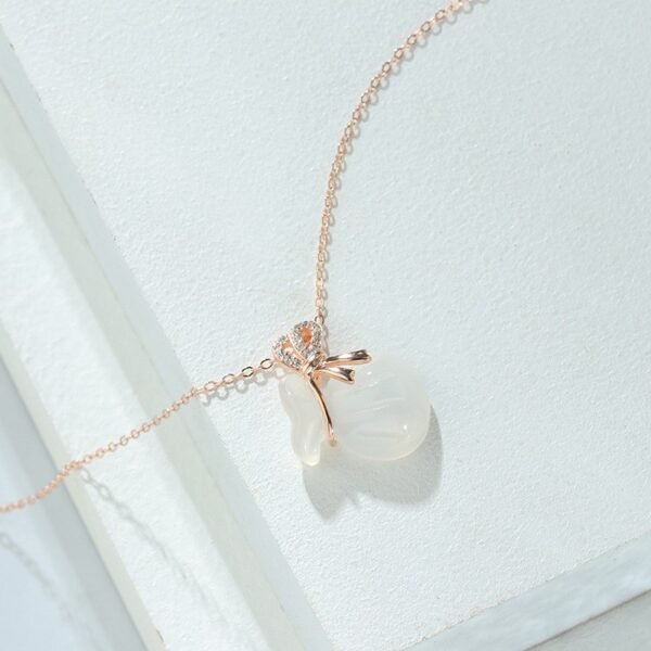 Chalcedony S925 Silver Lucky Bag Pendant for Blessings & Good Fortune