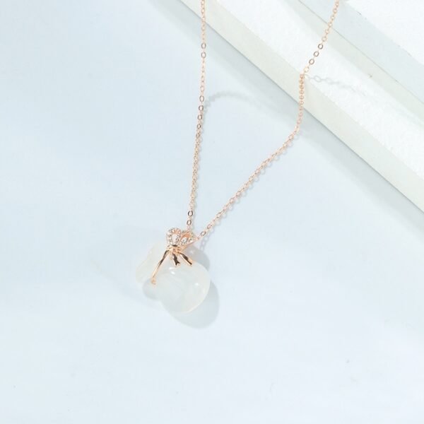 Chalcedony S925 Silver Lucky Bag Pendant for Blessings & Good Fortune