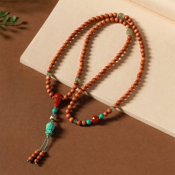 108 Sandalwood Mala Buddha Pendant for Peace & Spiritual Protection