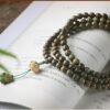 108 Green Sandalwood Mala Lotus Pendant for Emotional Balance