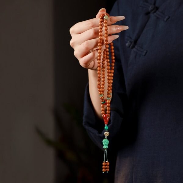 108 Sandalwood Mala Buddha Pendant for Peace & Spiritual Protection