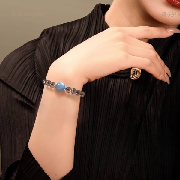 Smoky Quartz Moonstone Bracelet for Protective Intuition & Stability