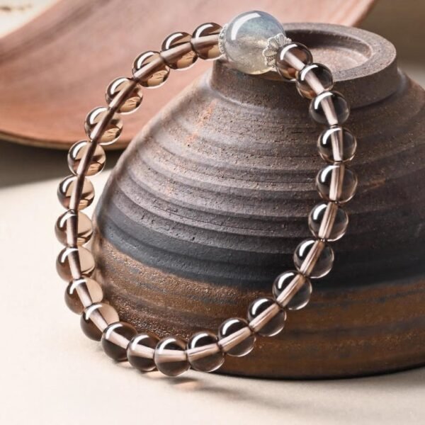 Smoky Quartz Moonstone Bracelet for Protective Intuition & Stability