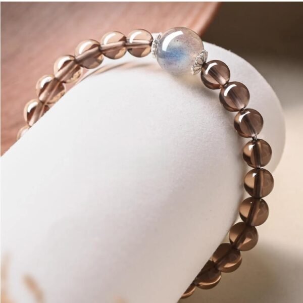 Smoky Quartz Moonstone Bracelet for Protective Intuition & Stability