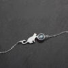Moonstone Bracelet Lunar Cat for Protection & Wisdom