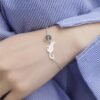 Moonstone Bracelet Lunar Cat for Protection & Wisdom