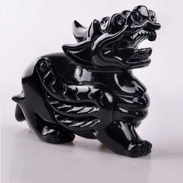 obsidian statue 2 Black Obsidian Pi Xiu Statue for Wealth Protection & Good Fortune
