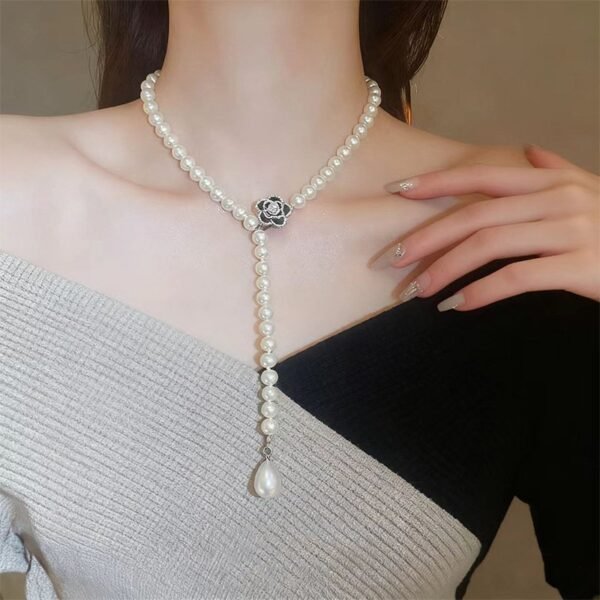 Camellia Pearl Necklace for Purity & Blessings