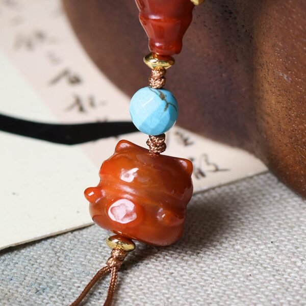 Lucky Cat Agarwood Bracelet for Money & Blessings