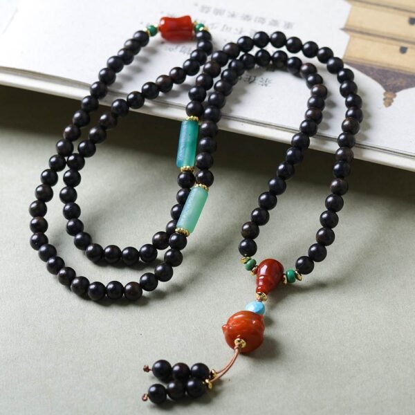 Lucky Cat Agarwood Bracelet for Money & Blessings