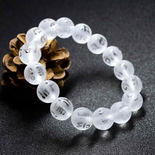 Crystal Six Syllable Mantra Bracelet for Spiritual Clarity