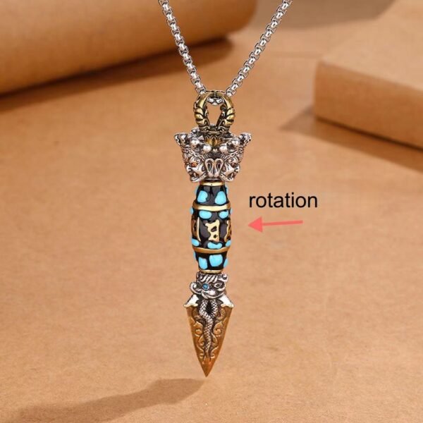 Six True Words Vajra Pendant Necklace for Protection & Spiritual Authority