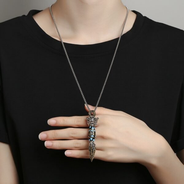 Six True Words Vajra Pendant Necklace for Protection & Spiritual Authority