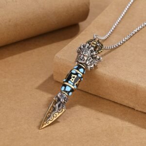 six true word pendant Six True Words Vajra Pendant Necklace for Protection & Spiritual Authority