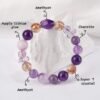 Amethyst, Super 7 Crystal Charoite Bracelet for Energy Healing and Chakra Balancing