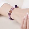 Amethyst, Super 7 Crystal Charoite Bracelet for Energy Healing and Chakra Balancing