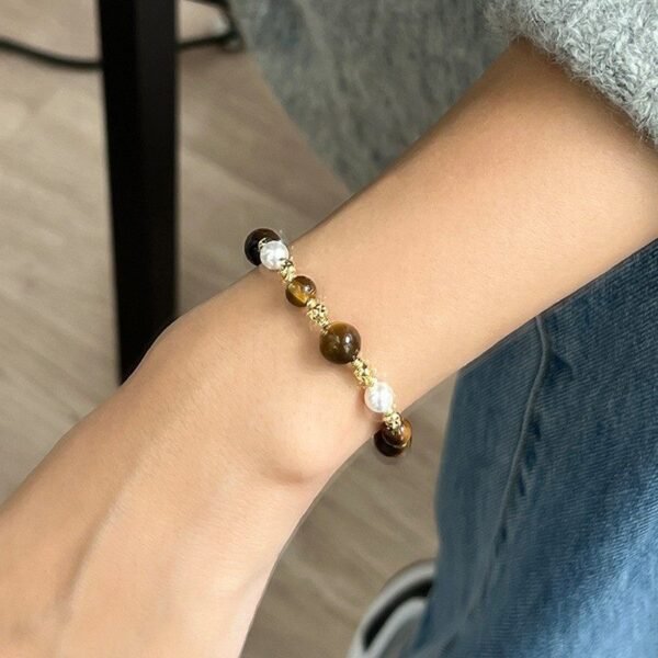 Tiger Eye Pearl Bracelet for Prosperity