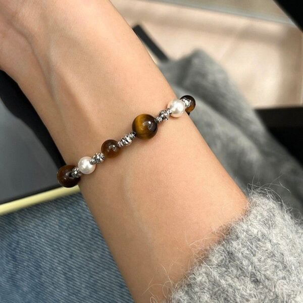 Tiger Eye Pearl Bracelet for Prosperity
