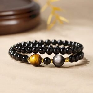 tiger eye obsidian bracelet