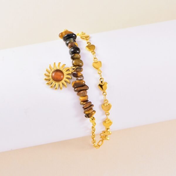Sunflower Tiger Eye Bracelet for Blossoming Power & Happiness