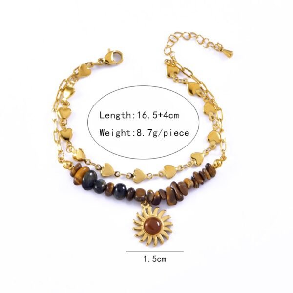 Sunflower Tiger Eye Bracelet for Blossoming Power & Happiness