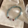 Turquoise Bodhi Bracelet with "Luck" Charm for Fortune Change