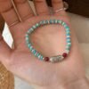 Turquoise Bodhi Bracelet with "Luck" Charm for Fortune Change