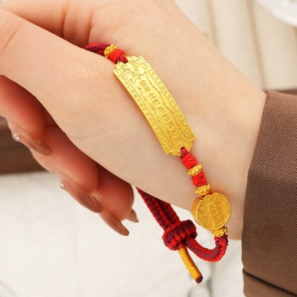 wealth of god bracelet 1 Gold-Plated Five God of Wealth Bracelet for Wealth & Protection