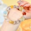 Five God of Wealth Quartz Crystal Bracelet for Fortune & Energy Flow