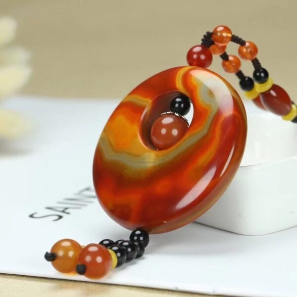 Zhanguo Red Agate Peace Buckle for Protection & Good Fortune