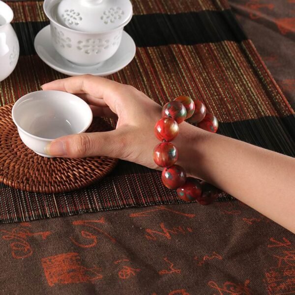 20mm Zhanguo Red Agate Bead Bracelet for Protection & Vitality