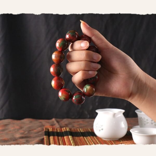 20mm Zhanguo Red Agate Bead Bracelet for Protection & Vitality