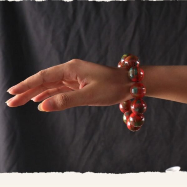 20mm Zhanguo Red Agate Bead Bracelet for Protection & Vitality