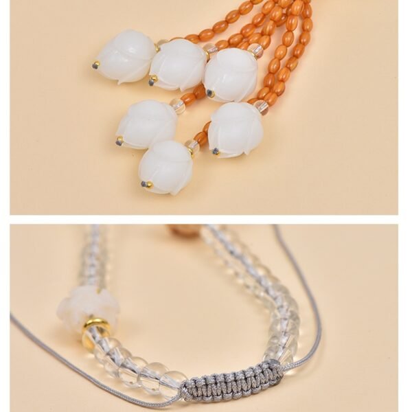 Sacred Journey: Bodhi Lotus & Crystal Car Hanging Charm for Peace and Safety