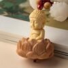 Bodhi Lotus & Buddha Boxwood Car Hanging: Feng Shui for Safe Travels & Continuous Blessings